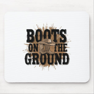 Stiefel auf dem Western Cowboy Rodeo Land Mousepad