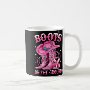 Stiefel auf dem Western Cowgirl Brustkrebs am Bode Kaffeetasse