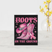 Stiefel auf dem Western Cowgirl Brustkrebs am Bode Karte (Gelbe Blume)