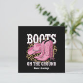 Stiefel auf dem Western Cowgirl Linedance Einladung (Stehend Vorderseite)