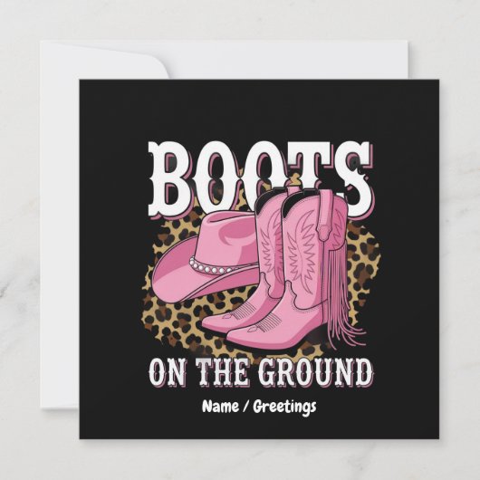 Stiefel auf dem Western Cowgirl Linedance Einladung (Vorderseite)