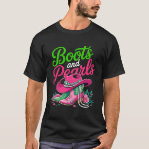 Stiefel auf den Boden Pinke Cowgirl T-Shirt