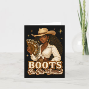 Stiefel auf der Erde Junetzehnte Cowgirl, wo sie Karte