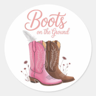 Stiefel auf der Erde Junetzehnte Cowgirl, wo sie Runder Aufkleber