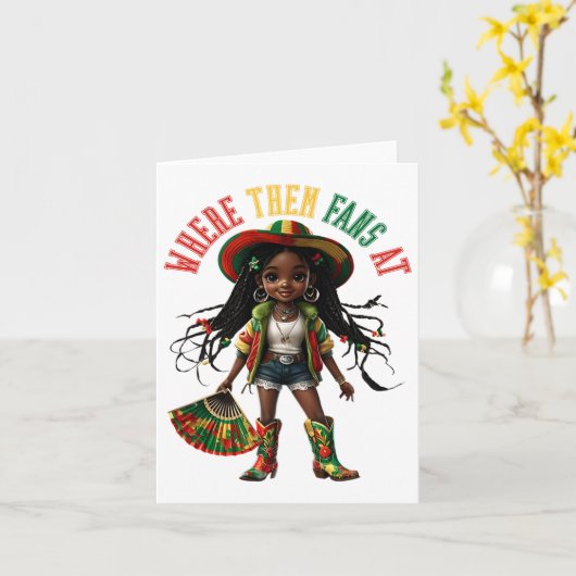 Stiefel auf der schwarzen Girl Cowgirl, wo sie Karte (Gelbe Blume)