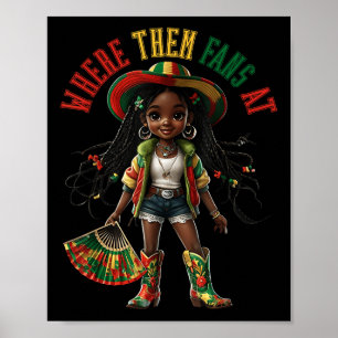 Stiefel auf der schwarzen Girl Cowgirl, wo sie Poster