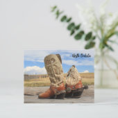 Stiefel aus North Dakota Postkarte (Stehend Vorderseite)