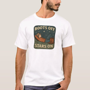 Stiefel Aus Sterne Auf Cowboy-Design T-Shirt