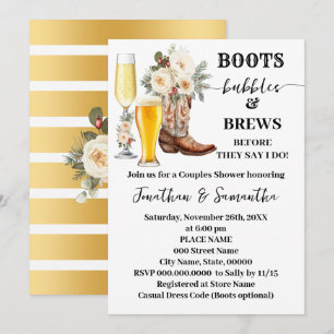 Stiefel Blasen und Bier Winterhochzeitsdusche Einladung
