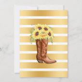 Stiefel Blasen und Polterabend Sonnenblumen Einladung (Rückseite)