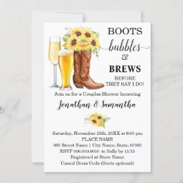 Stiefel Blasen und Polterabend Sonnenblumen Einladung