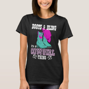 Stiefel-Bling Es ist eine Cowgirl-Sache Landleben T-Shirt