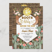 Stiefel & Bling vor dem Ring-Junggeselinnen-Abschi Einladung (Vorne/Hinten)
