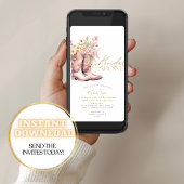 Stiefel Blume Blumencowgirl Brautparty Einladung