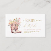 Stiefel Blume Rezept Cowgirl Brautparty Begleitkarte (Vorderseite)