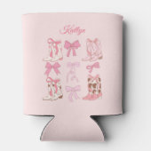 Stiefel & Bows Pink Cowgirl Girly Bachelorette Dosenkühler (Rückseite)