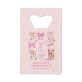 Stiefel & Bows Pink Girly Junggeselinnen-Abschied Geldbeutel Flaschenöffner (Vorderseite)