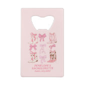 Stiefel & Bows Pink Girly Junggeselinnen-Abschied Geldbeutel Flaschenöffner (Rückseite)