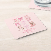 Stiefel & Bows Pink Girly Junggeselinnen-Abschied Untersetzer (angewinkelt)