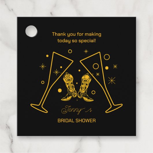 Stiefel & Brautparty Geschenkanhänger (Vorderseite)