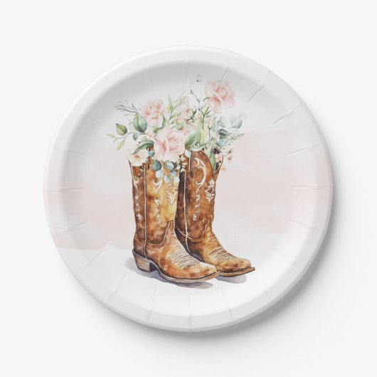 Stiefel & Brautparty Pappteller (Vorderseite)