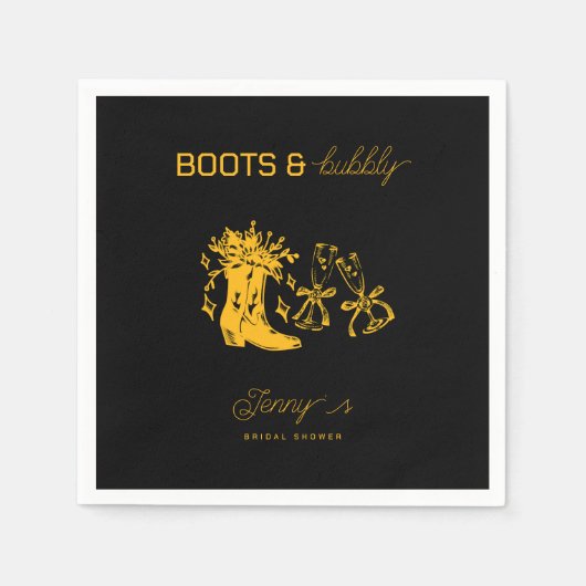 Stiefel & Brautparty Serviette (Vorderseite)