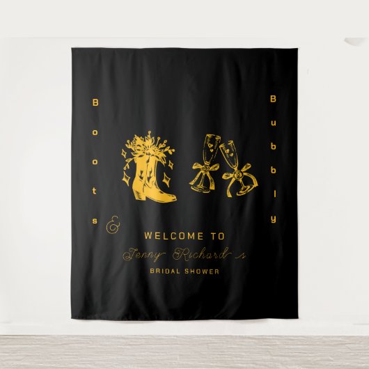 Stiefel & Brautparty Wandteppich (Vorderseite)