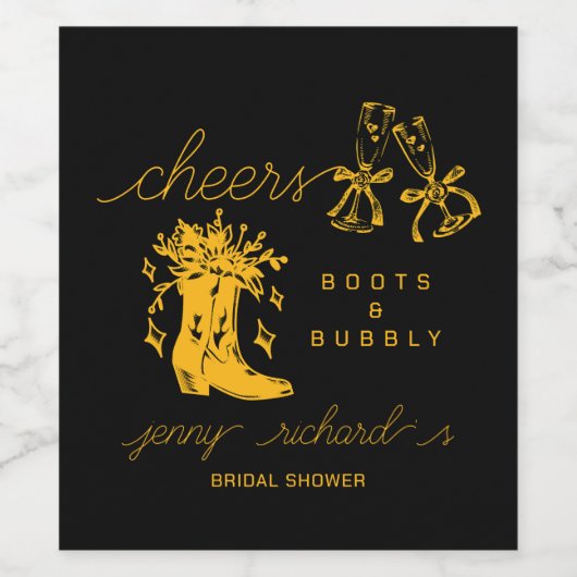 Stiefel & Brautparty Weinetikett (Einzelnes Label)