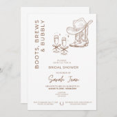 Stiefel, Brews und Bubbly Brautparty laden ein Einladung (Vorne/Hinten)