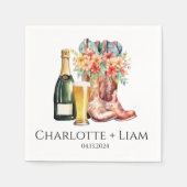 Stiefel, Brühe und Blasen-Dusche Napkins Serviette (Vorderseite)