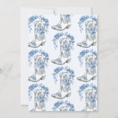 Stiefel & Brunch Dusty Blue Floral Brautparty Einladung (Rückseite)