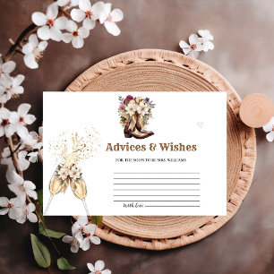 Stiefel & Bubbly Advices & WIshes Brautparty Begleitkarte