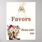 Stiefel & Bubbly Boho Western Brautparty bevorzugt Poster (Vorne)