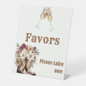 Stiefel & Bubbly Boho Western Brautparty bevorzugt Sockelschild (Vorderseite)