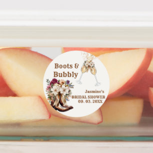 Stiefel & Bubbly Boho Western Brautparty Party Etiketten