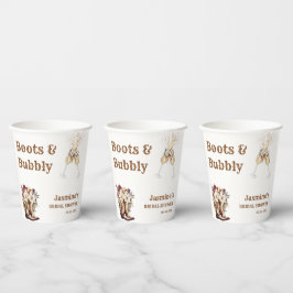 Stiefel & Bubbly Boho Western Brautparty Party Pappbecher