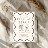 Stiefel & Bubbly Brautparty Hand Illustriert Einladung