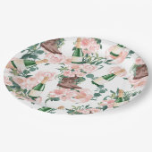 Stiefel & Bubbly Brautparty mit Blumenkohl Pappteller (Schrägansicht)