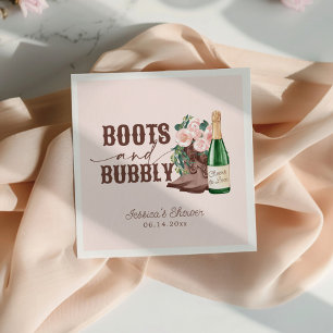 Stiefel & Bubbly Brautparty mit Blumenkohl Serviette