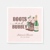 Stiefel & Bubbly Brautparty mit Blumenkohl Serviette (Vorderseite)