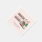Stiefel & Bubbly Brautparty mit Blumenkohl Serviette (Ecke)
