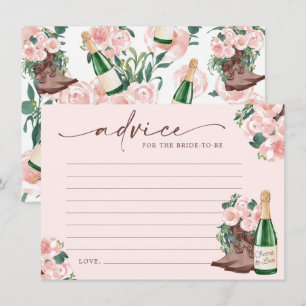 Stiefel & Bubbly Champagner Floral Advice Card Begleitkarte