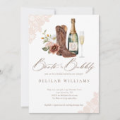 Stiefel & Bubbly Chic Cowgirl Western Brautparty Einladung (Vorderseite)