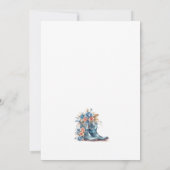 Stiefel & Bubbly Cowgirl Blue Boots Brautparty Einladung (Rückseite)