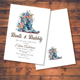 Stiefel & Bubbly Cowgirl Blue Boots Brautparty Einladung