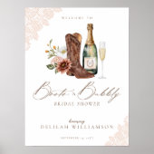 Stiefel & Bubbly Cowgirl Western Brautparty signie Poster (Vorne)