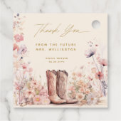 Stiefel & Bubbly Floral Cowgirl Brautparty Geschenkanhänger (Rückseite)