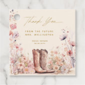 Stiefel & Bubbly Floral Cowgirl Brautparty Geschenkanhänger (Vorderseite)