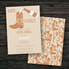 Stiefel Bubbly Rustic Western Country Brautparty Einladung