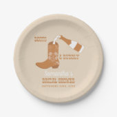 Stiefel Bubbly Rustic Western Country Brautparty Pappteller (Vorderseite)